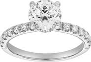 LuvMyJewelry Aurielle 14K Gold Round Cut Hidden Halo Lab Grown Diamond Engagement Ring - 2 Ct
