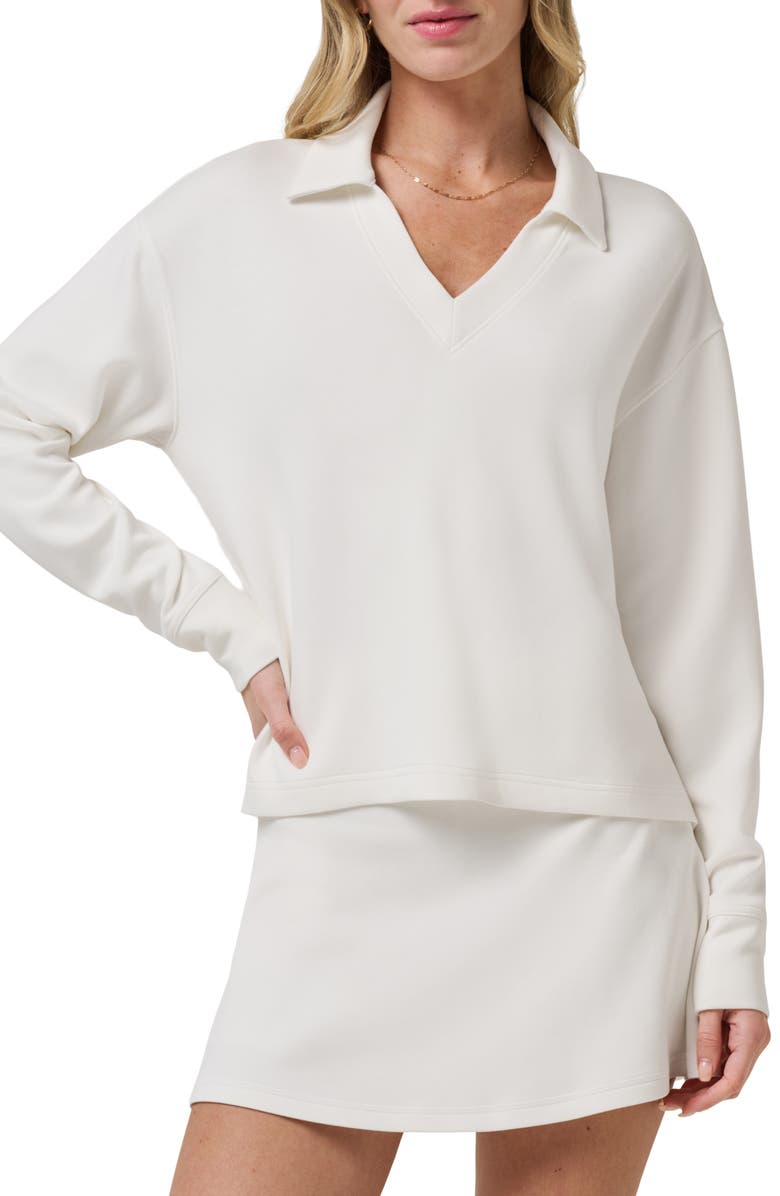 TravisMathew SkyLoft V-Neck Pullover, Main, color, Snow White