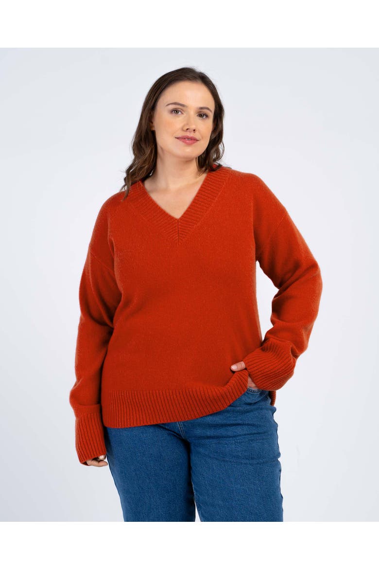 Anya V-Neck Sweater, Main, color, Chilli