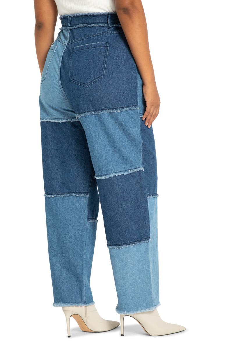 ELOQUII Patchwork Jeans, Alternate, color,
