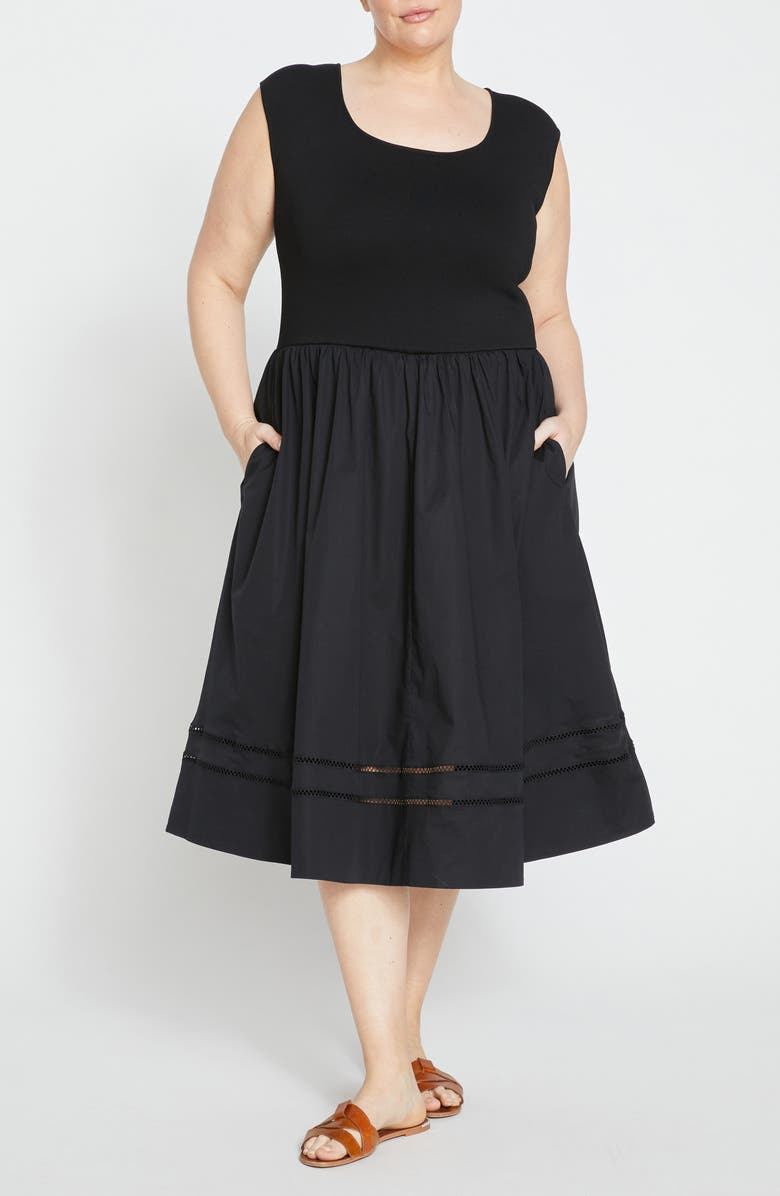 Universal Standard Chloe Mixed Media A-Line Dress, Main, color, 