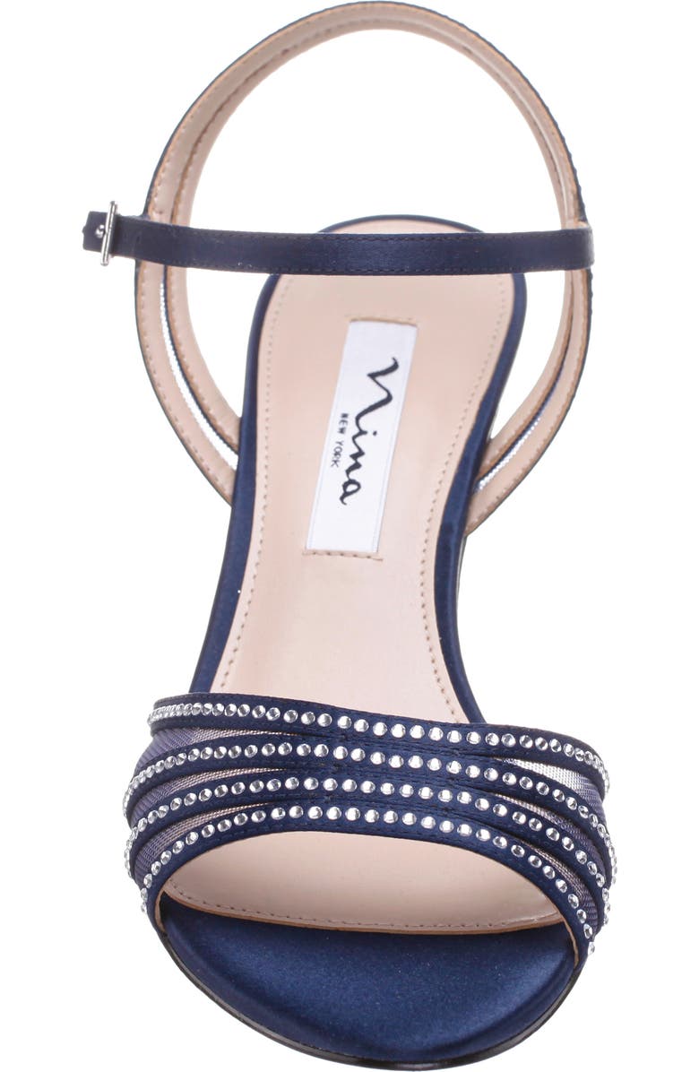 Nina Nathyn Crystal Embellished Sandal, Alternate, color, Navy