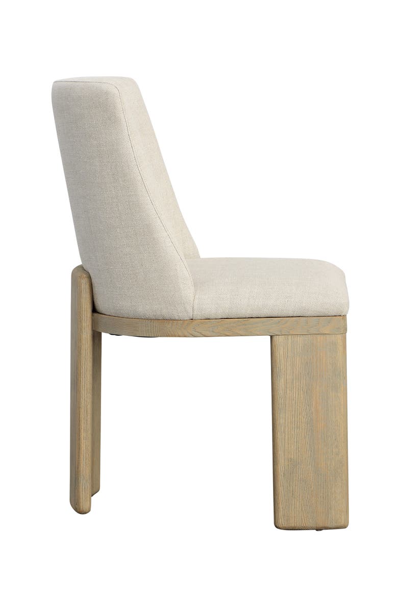 Cora Linen Upholstered Dining Chair with Ash Wood Frame, Alternate, color, Beige