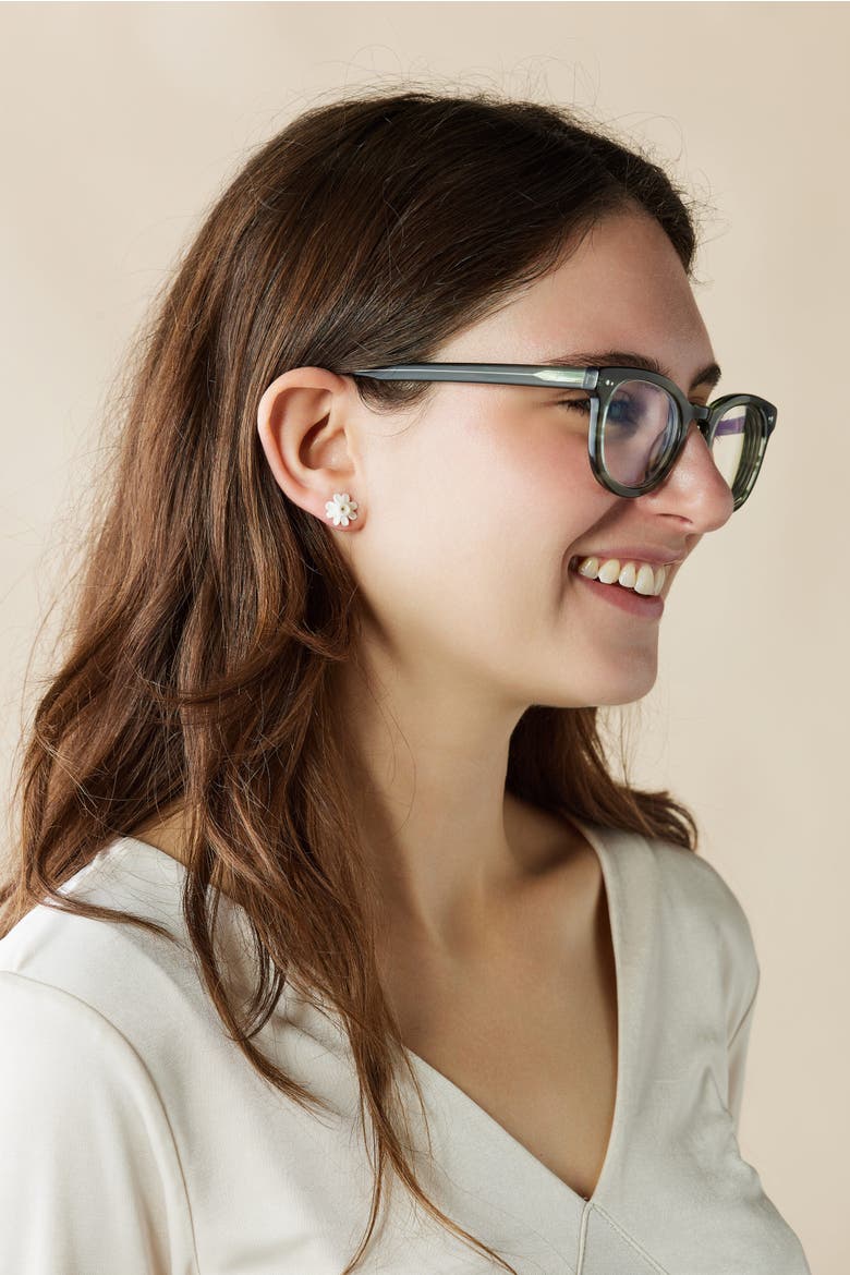 Daffodil Stud Earrings, Main, color, Natural