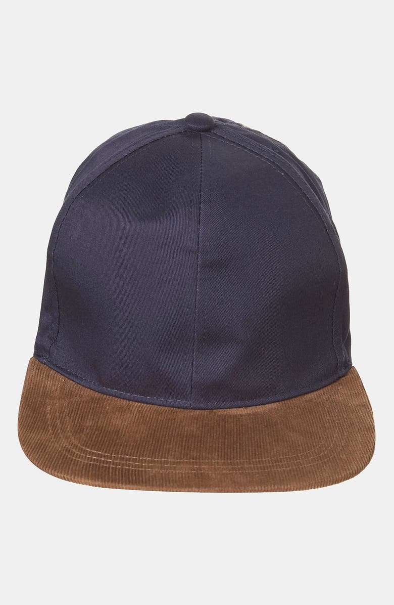 Topman Corduroy Snapback Cap, Alternate, color,