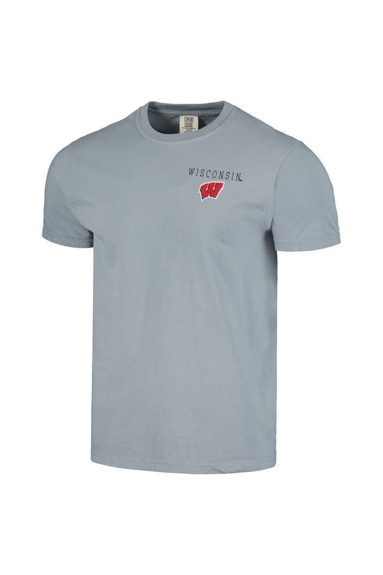 Men's Gray Wisconsin Badgers Campus Scene Comfort Colors T-Shirt, Alternate, color, Gray