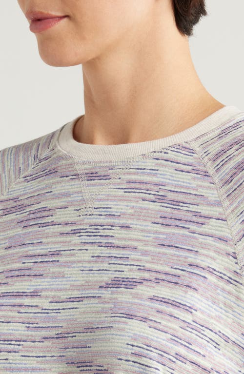 Marine Layer Reversible Space Dye Raglan Sleeve Top In Navy Space Dye