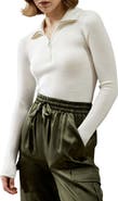 Lilysilk Women's Gaia Ribbed Half Zip Ultra-fine Wool Sweater
