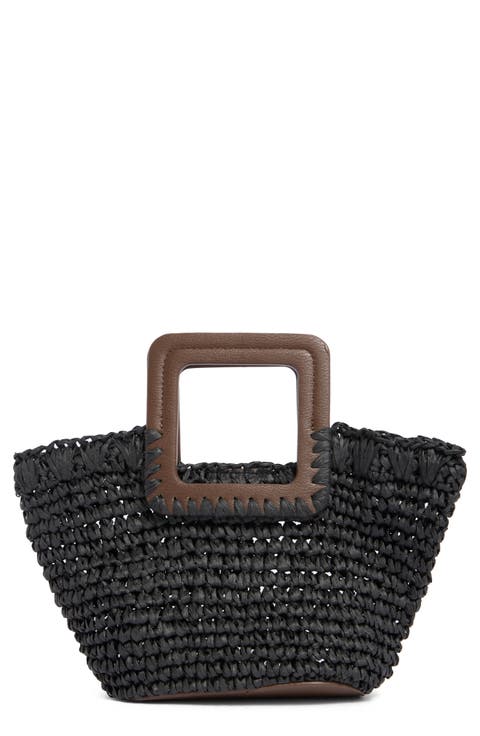 Straw Top Handle Bag