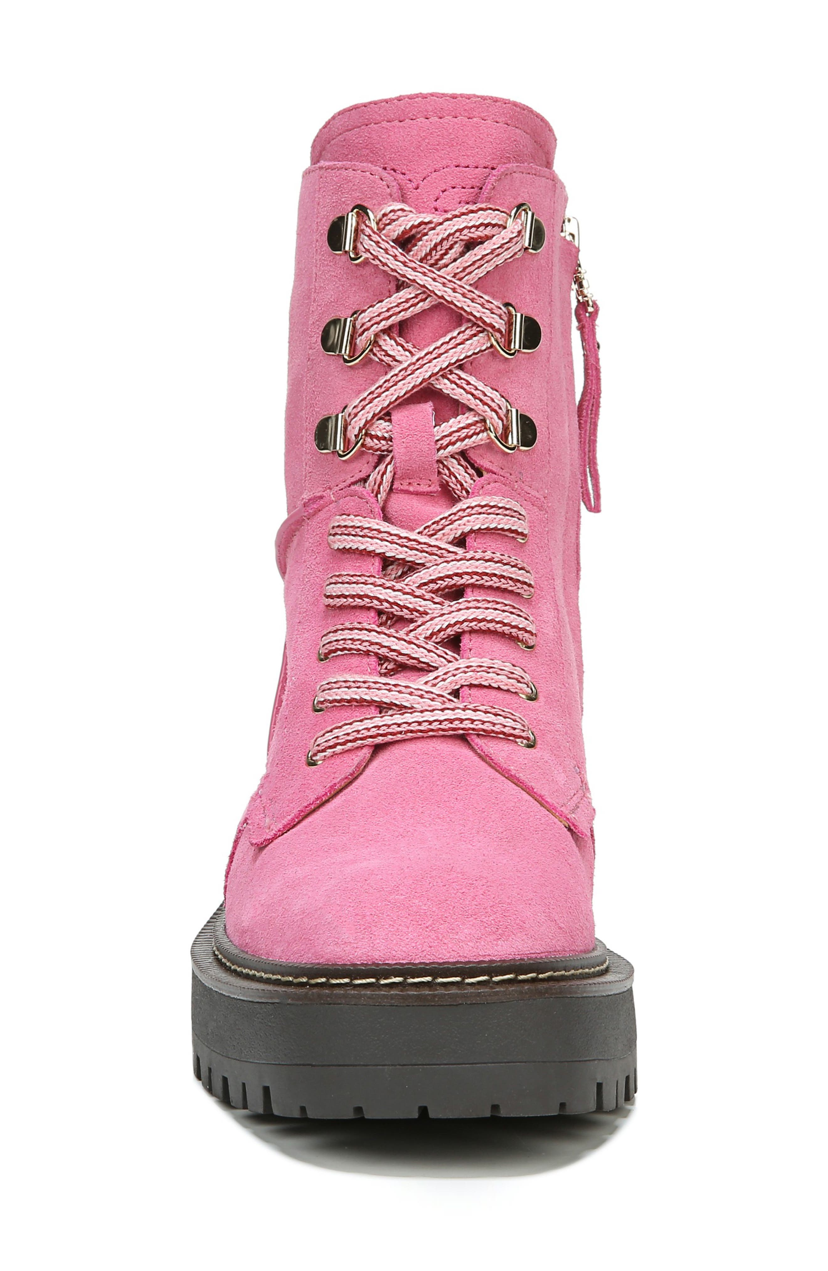 Laurie Platform Combat Boot, Alternate, color, PINK CONFETTI SUEDE