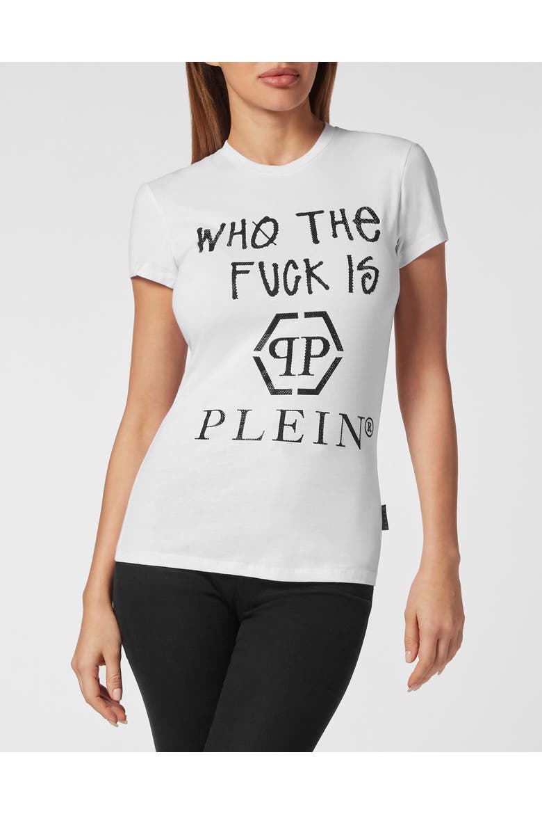 T-Shirt Slim Fit Women, Main, color, white