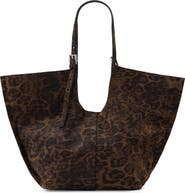 AllSaints Ara Leopard Print Leather Tote