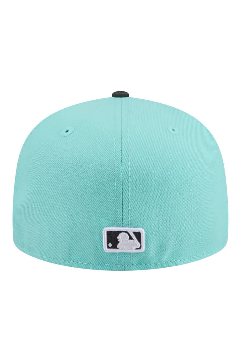 Men's New Era Turquoise/Charcoal Los Angeles Dodgers Two-Tone Color Pack 59FIFTY Fitted Hat, Alternate, color, Turquoise