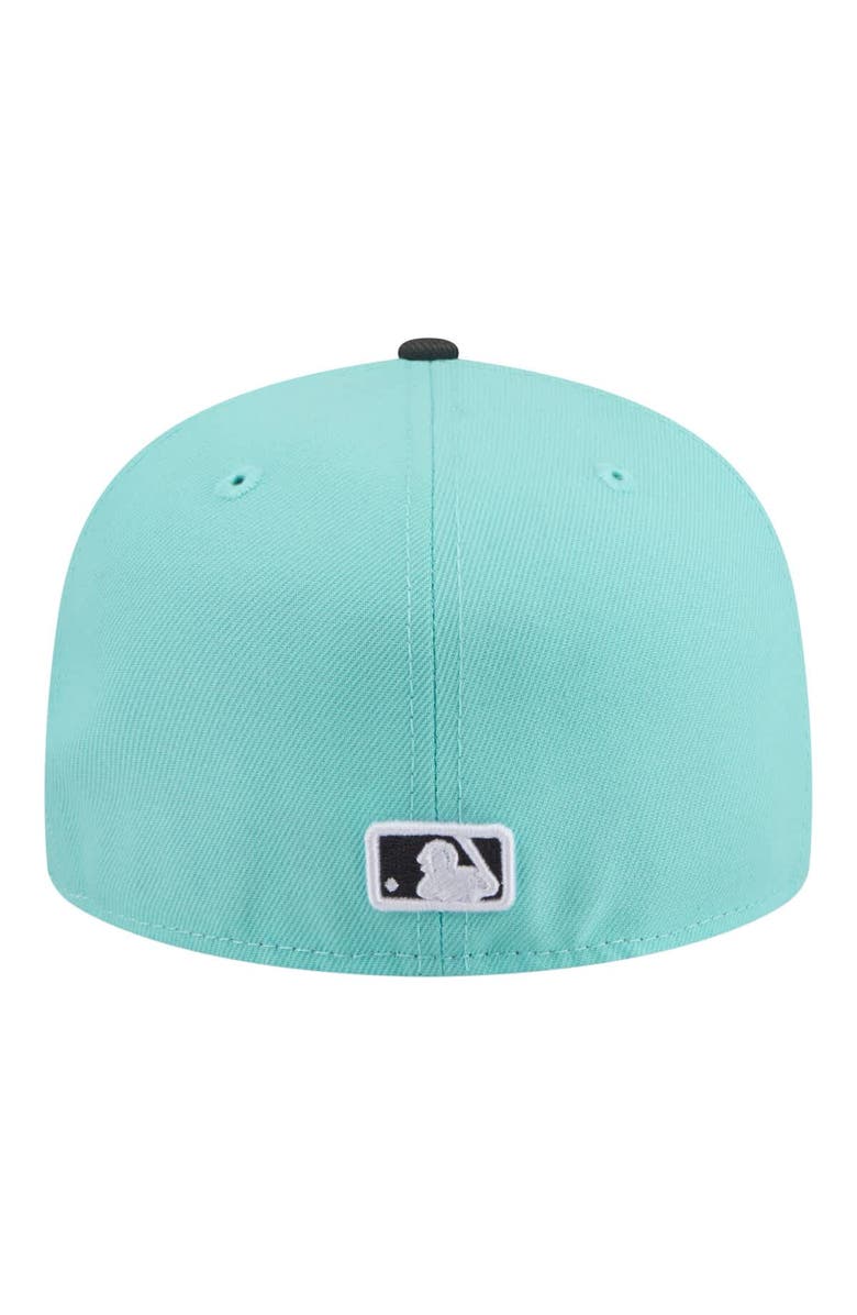 New Era Men's New Era Turquoise/Charcoal Los Angeles Dodgers Two-Tone Color Pack 59FIFTY Fitted Hat, Alternate, color, Turquoise