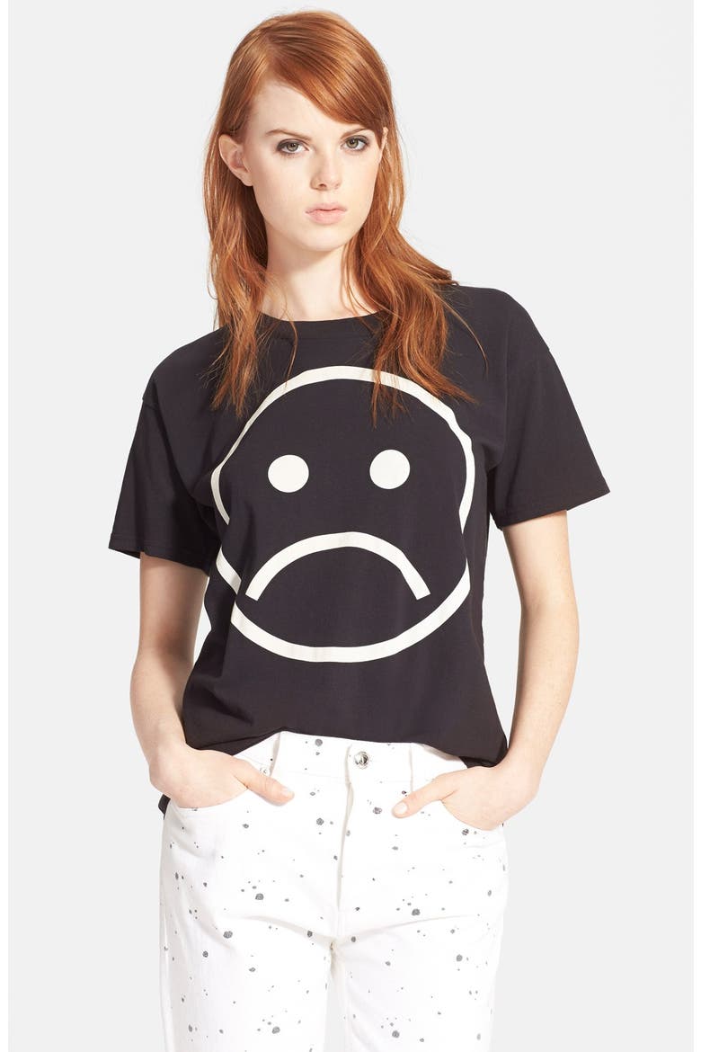 'Magnified Sad Face' Tee, Main, color, BLACK MULTI