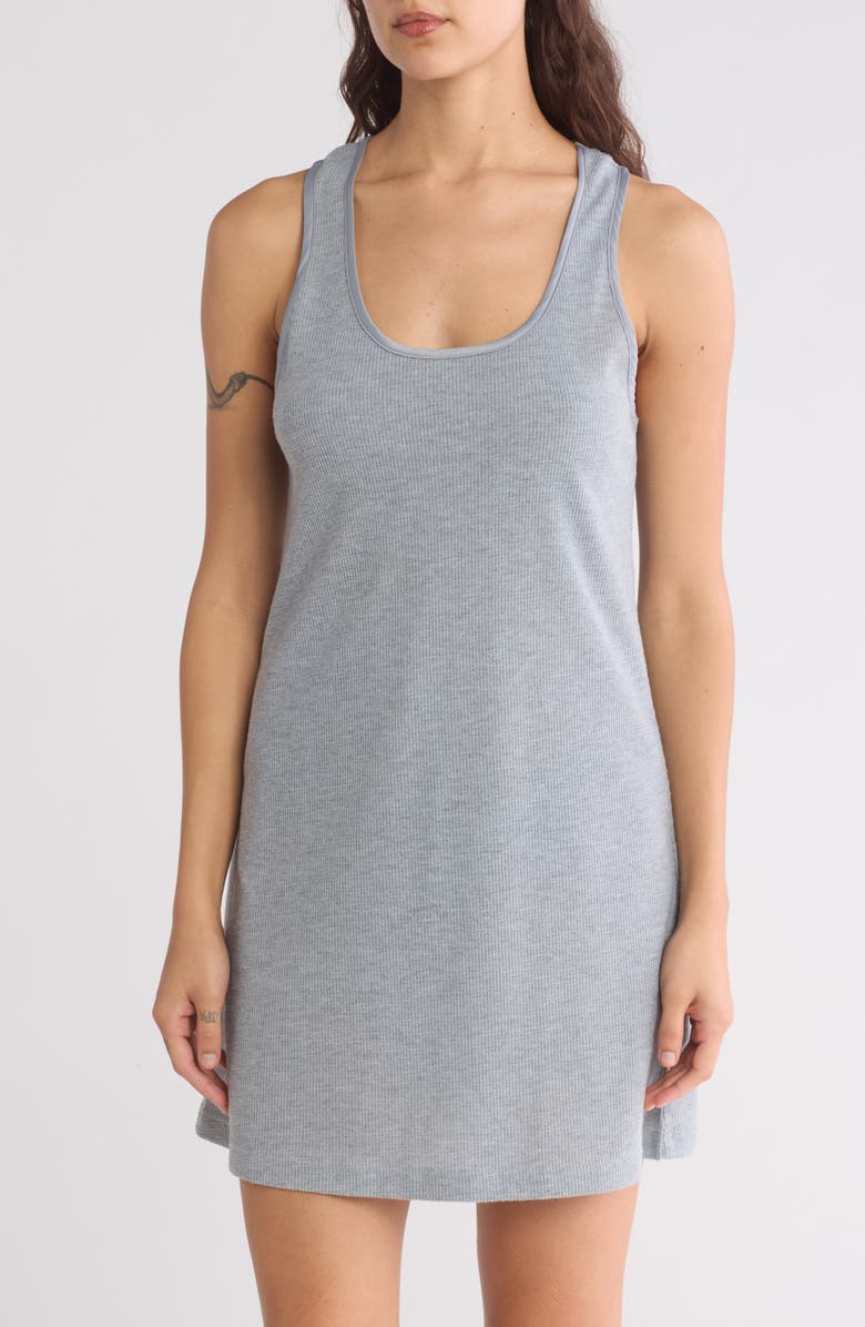 Ted Baker London Lace Racerback Chemise, Main, color, Silver Heather