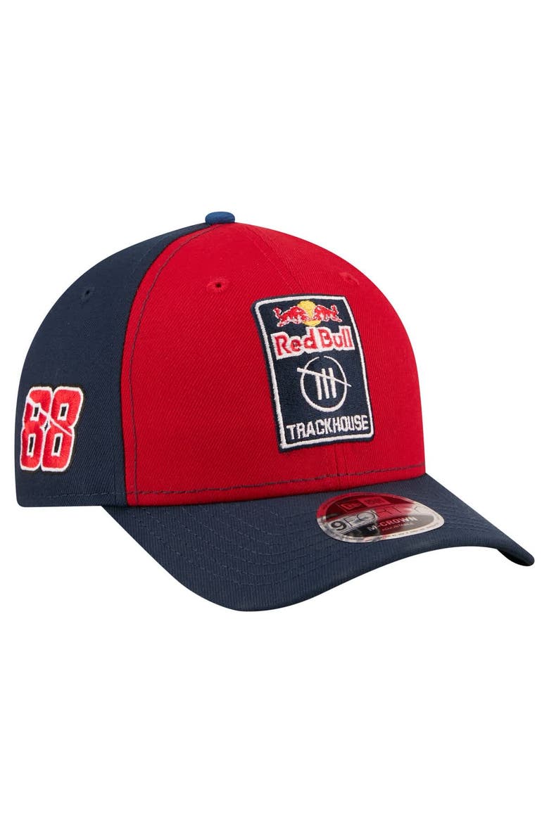 Men's New Era  Red/Navy Connor Zilisch Trackhouse Driver Number Side Patch 9FORTY M-Crown Adjustable Hat, Main, color, Red