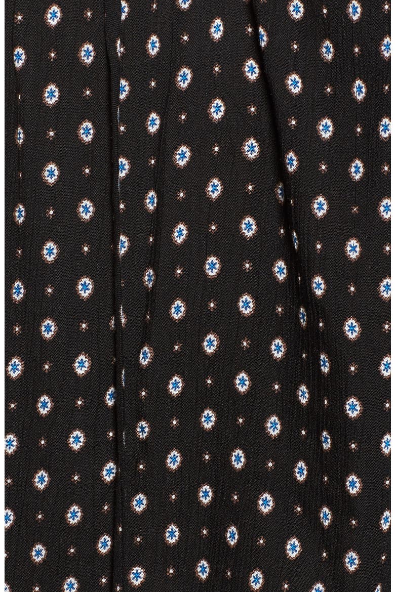 Floral Print High/Low Peasant Blouse, Alternate, color, BLACK COMBO