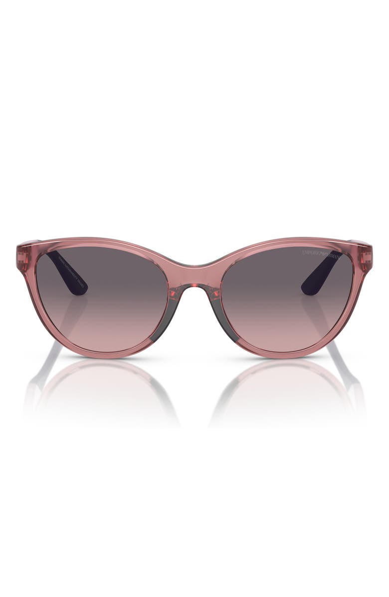 Emporio Armani 48mm Low Bridge Gradient Cat Eye Sunglasses, Main, color, Lillac / Pink Gradient Grey