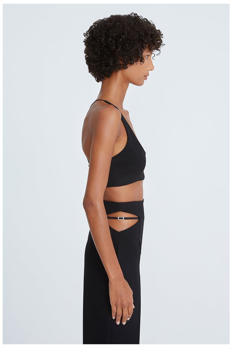 Gwen Crepe Scoop Neck Bralette, Alternate, color, Black