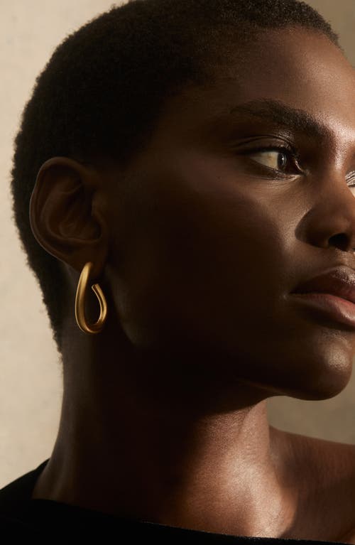 Reiss Freya Wave Hoop Earrings In Gold Tone