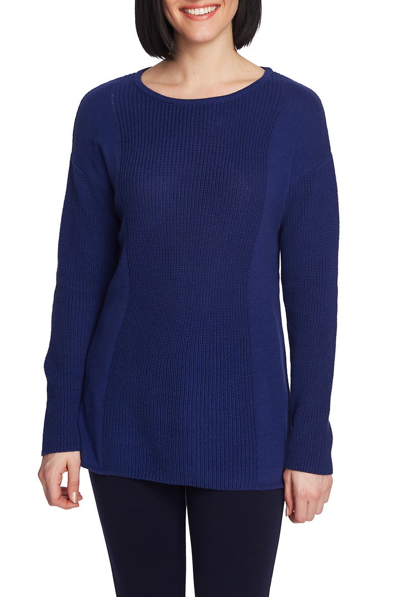 Mixed Gauge Pullover Sweater, Main, color, PARISIAN SKY