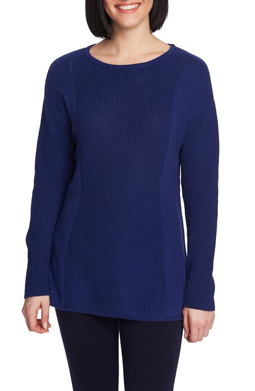Chaus Mixed Gauge Pullover Sweater In Blue