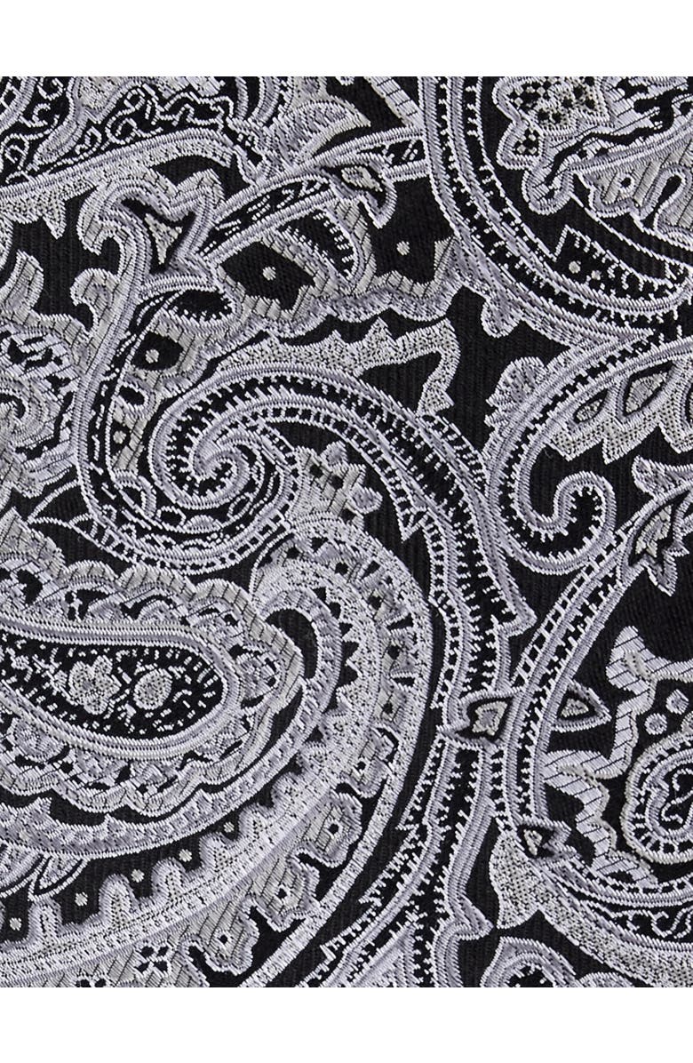 Oak Hill Premium by DXL Big & Tall Paisley Tie, Alternate, color, Black