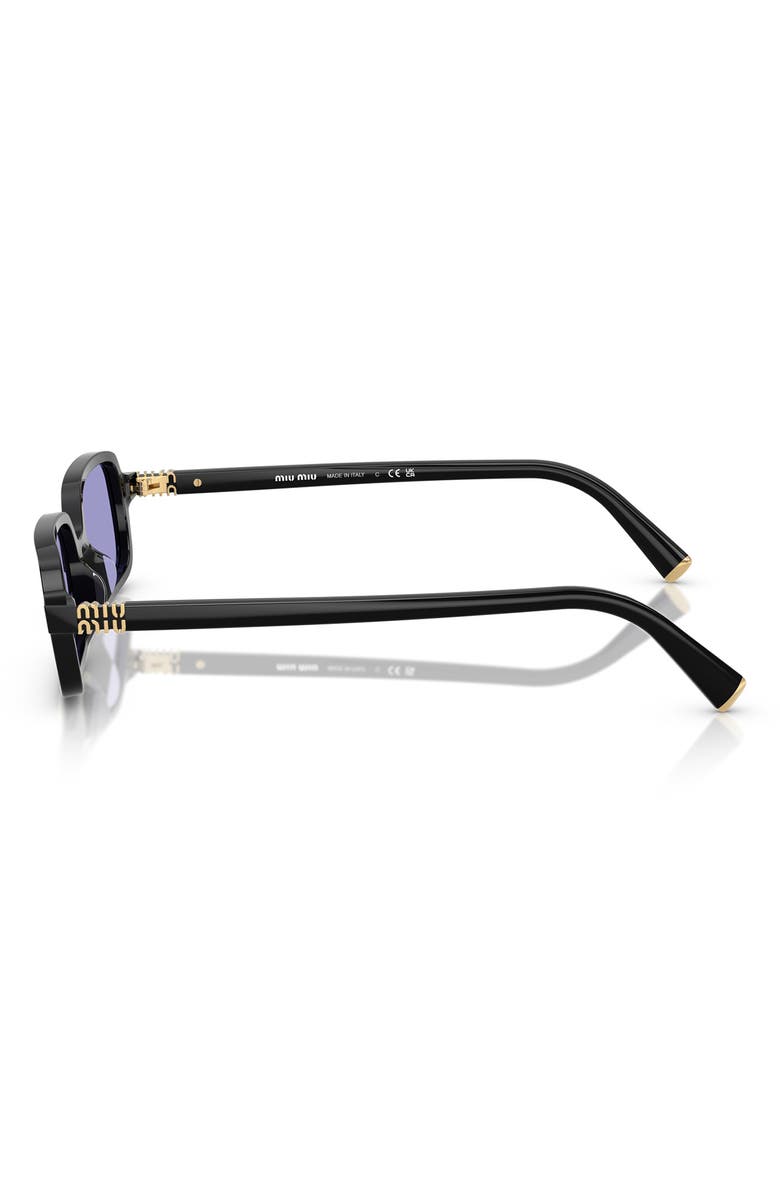 Miu Miu 52mm Rectangular Sunglasses, Alternate, color, Black/ Violet
