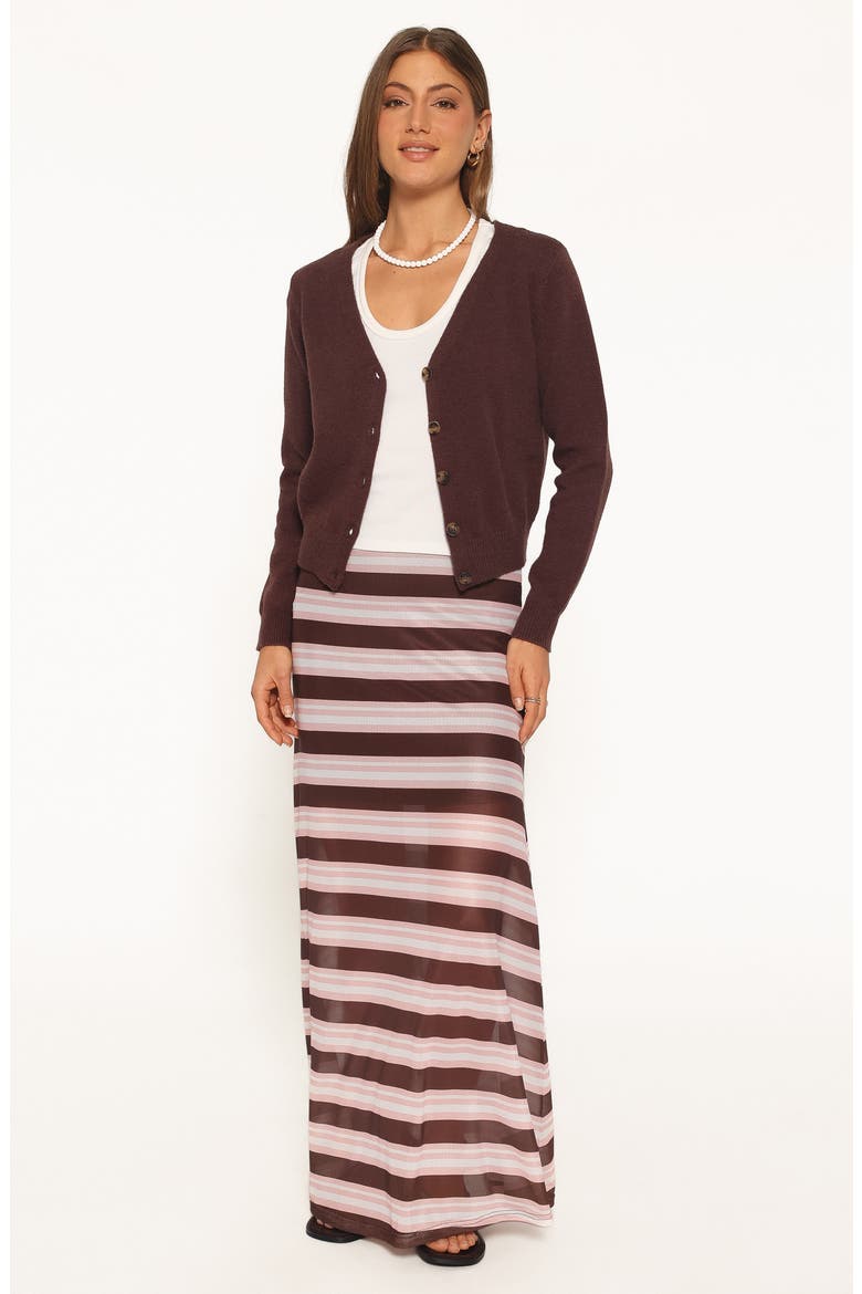 Veniza V-Neck Cardigan, Alternate, color, BROWN
