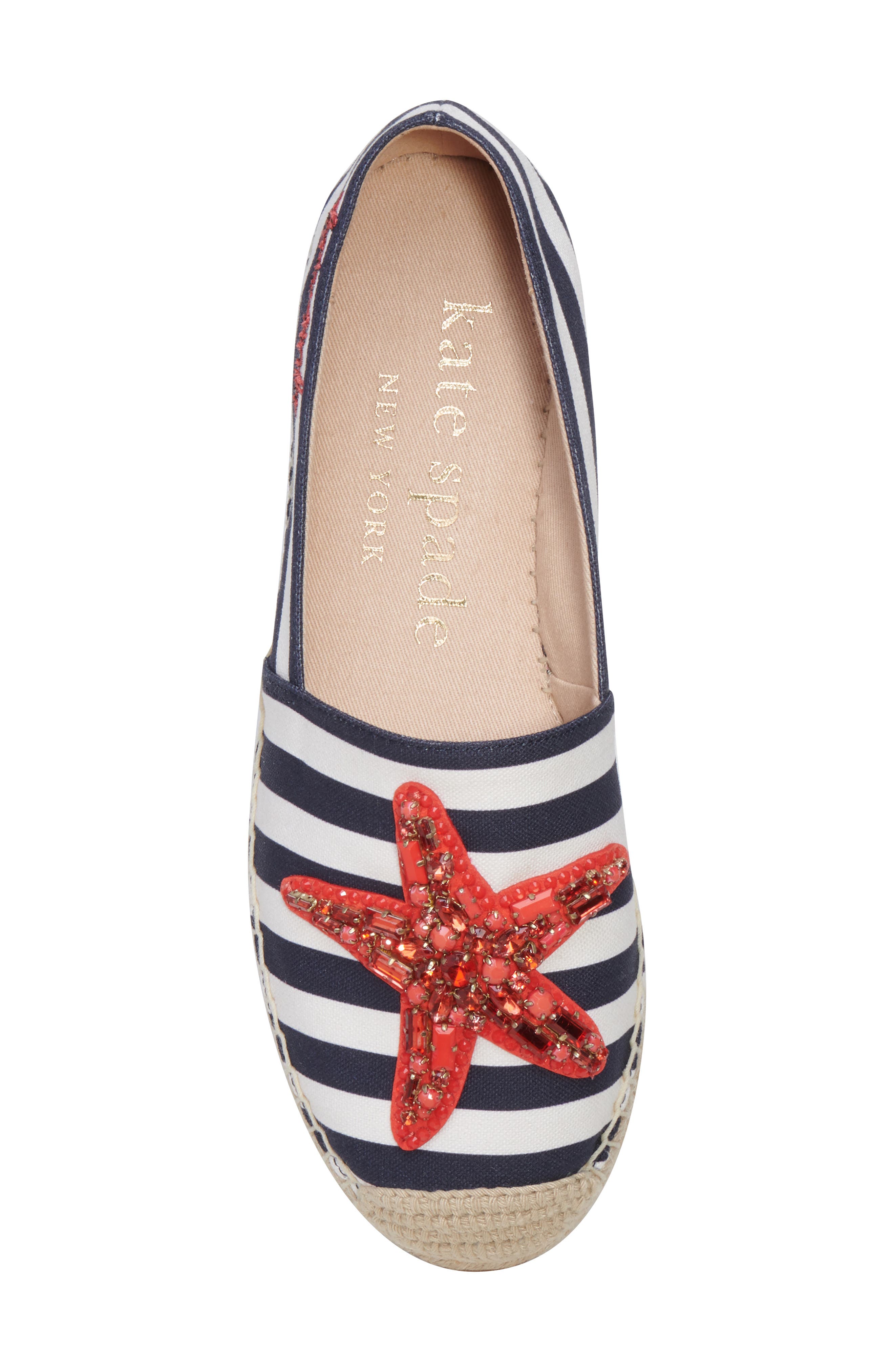 Kate Spade New York crystal starfish espadrille, Alternate, color, 