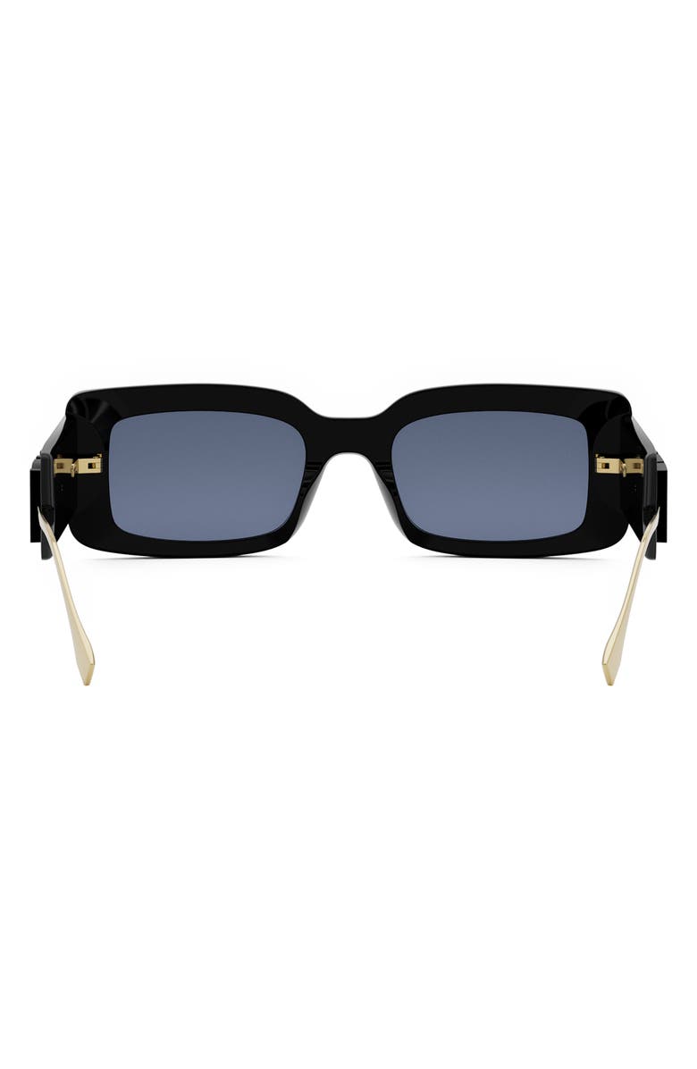 Fendi 'Fendigraphy 51mm Rectangular Sunglasses, Alternate, color, Shiny Black / Blue