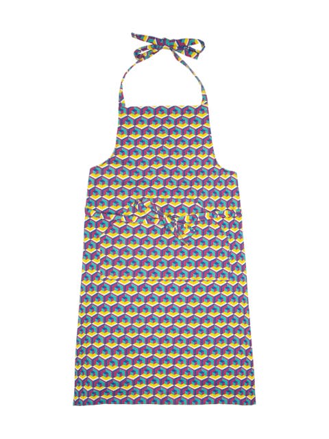 Apron With Pocket Cubo Giallo/Fuxsia