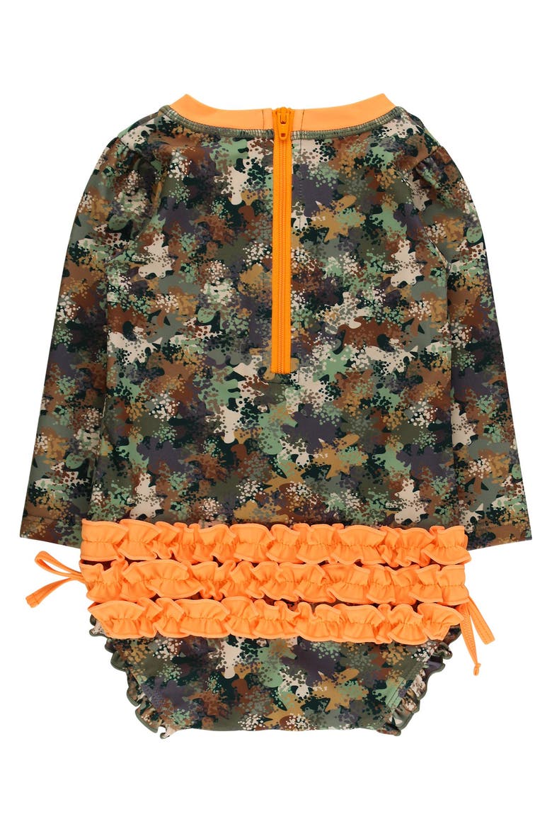 Baby Girls Long Sleeve UPF50+ One Piece Rash Guard, Alternate, color, Classic Camo