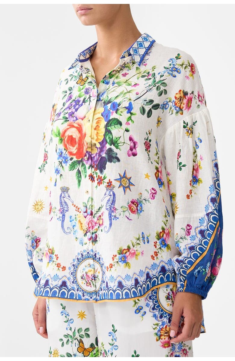 Camilla Balloon Sleeve Blouse Tiles Darls, Alternate, color, Tiles Darls