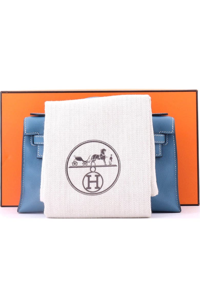 Pre-Owned Hermes Kelly Pochette Swift, Alternate, color, Bleu Jean