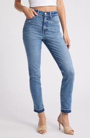 Good American Good Classic Distressed Release Hem Jeans