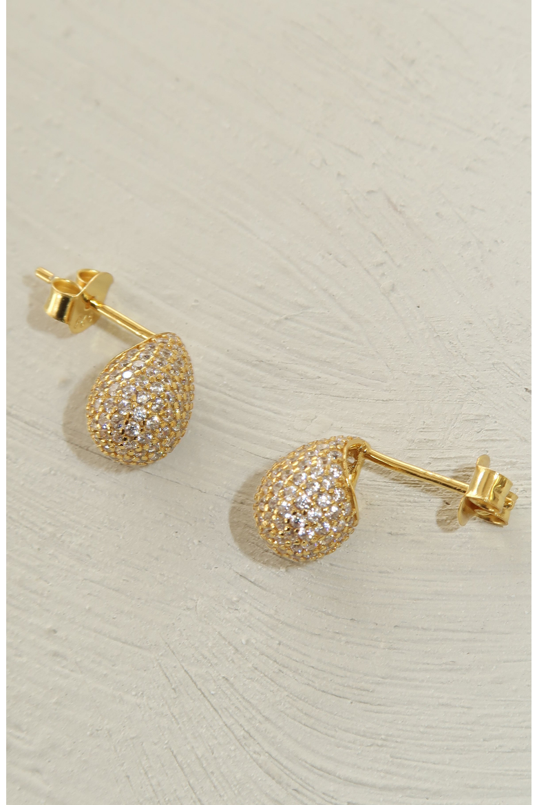 Pave Drop Earrings, Alternate, color, White Silver