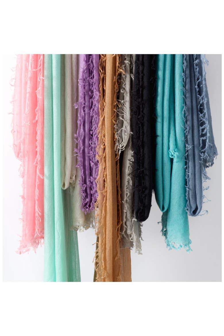 Crinkled Cashmere Wrap, Alternate, color, PINK PEONY