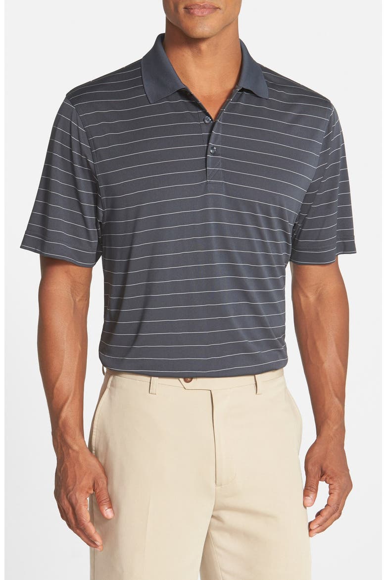 Franklin Stripe DryTec® Polo, Main, color, ONYX/ WHITE