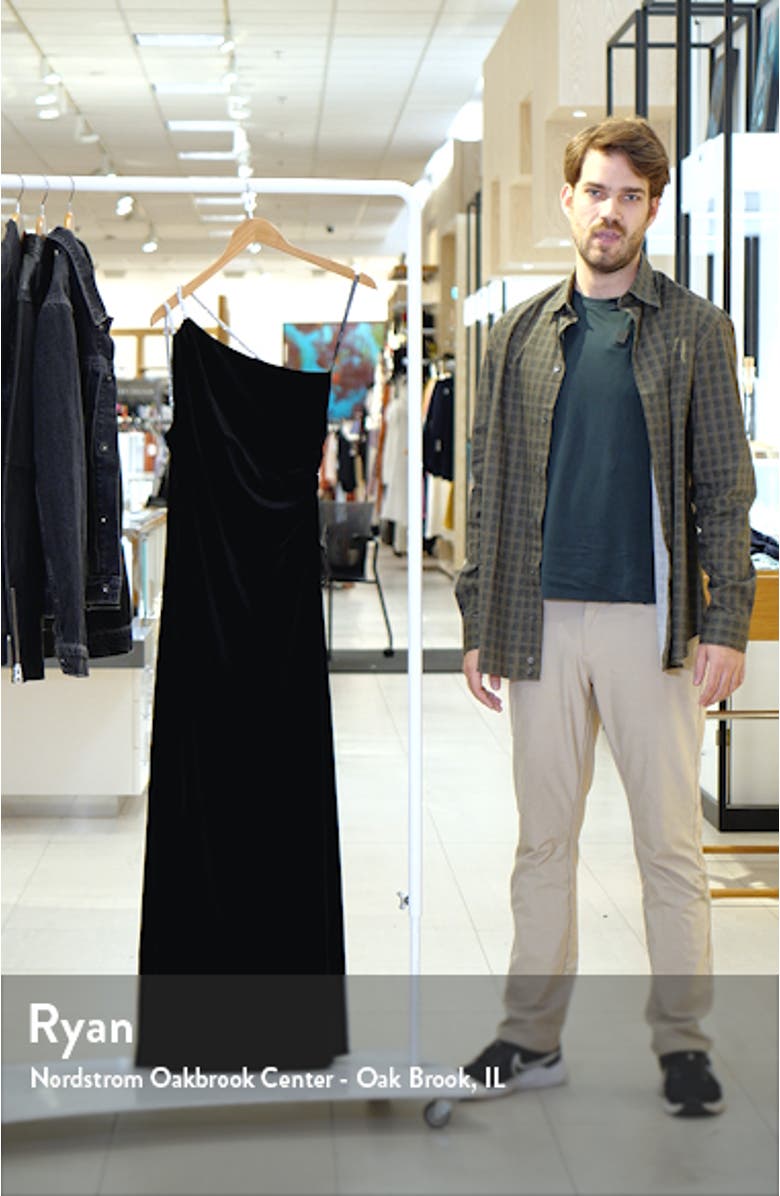 Costanza Diamante Strap Velvet Gown, sales video thumbnail