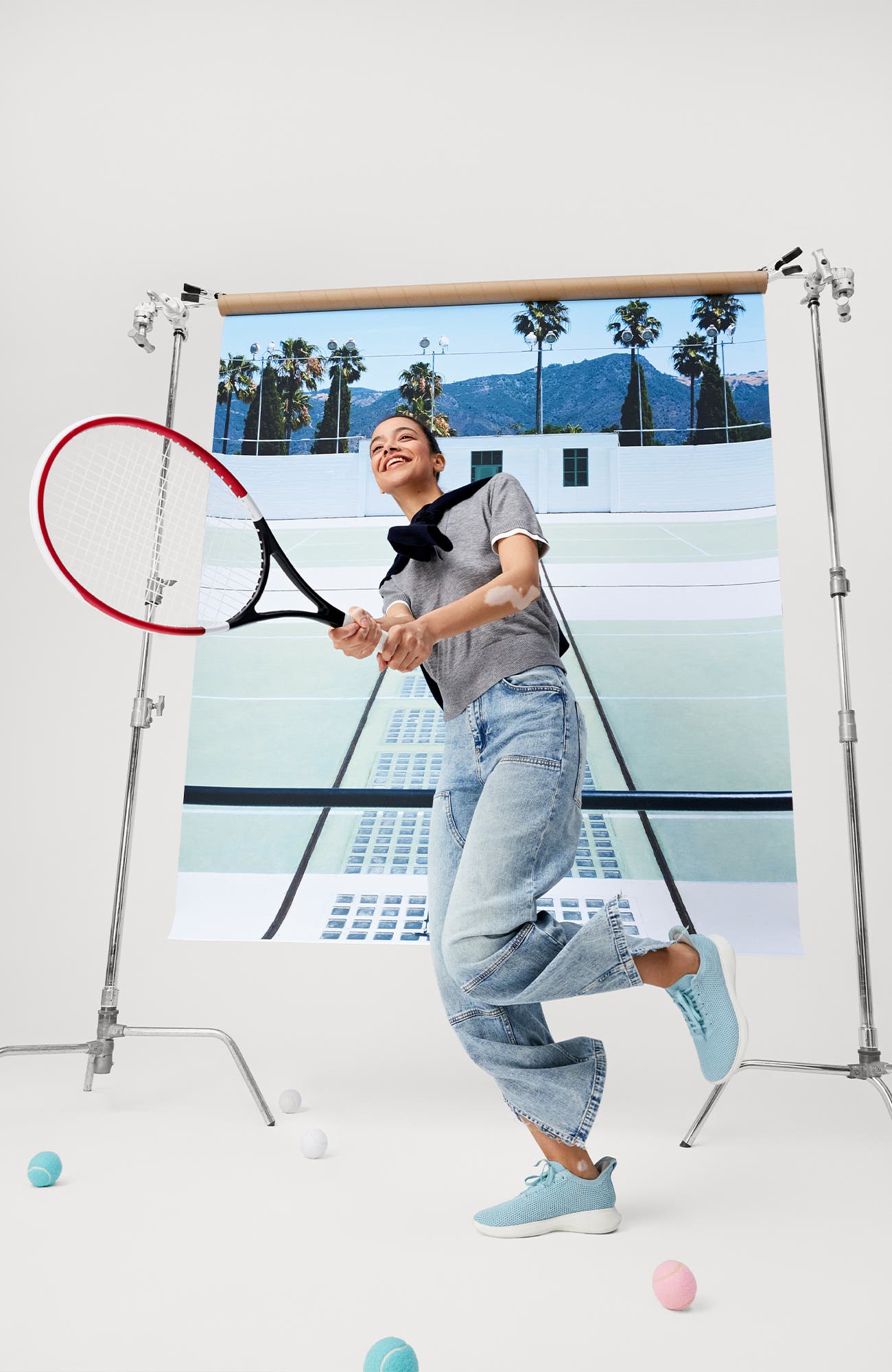 VIVAIA Unisex Sneaker Sliders (Hands Free) - Mesh, Alternate, color, Cool Blue