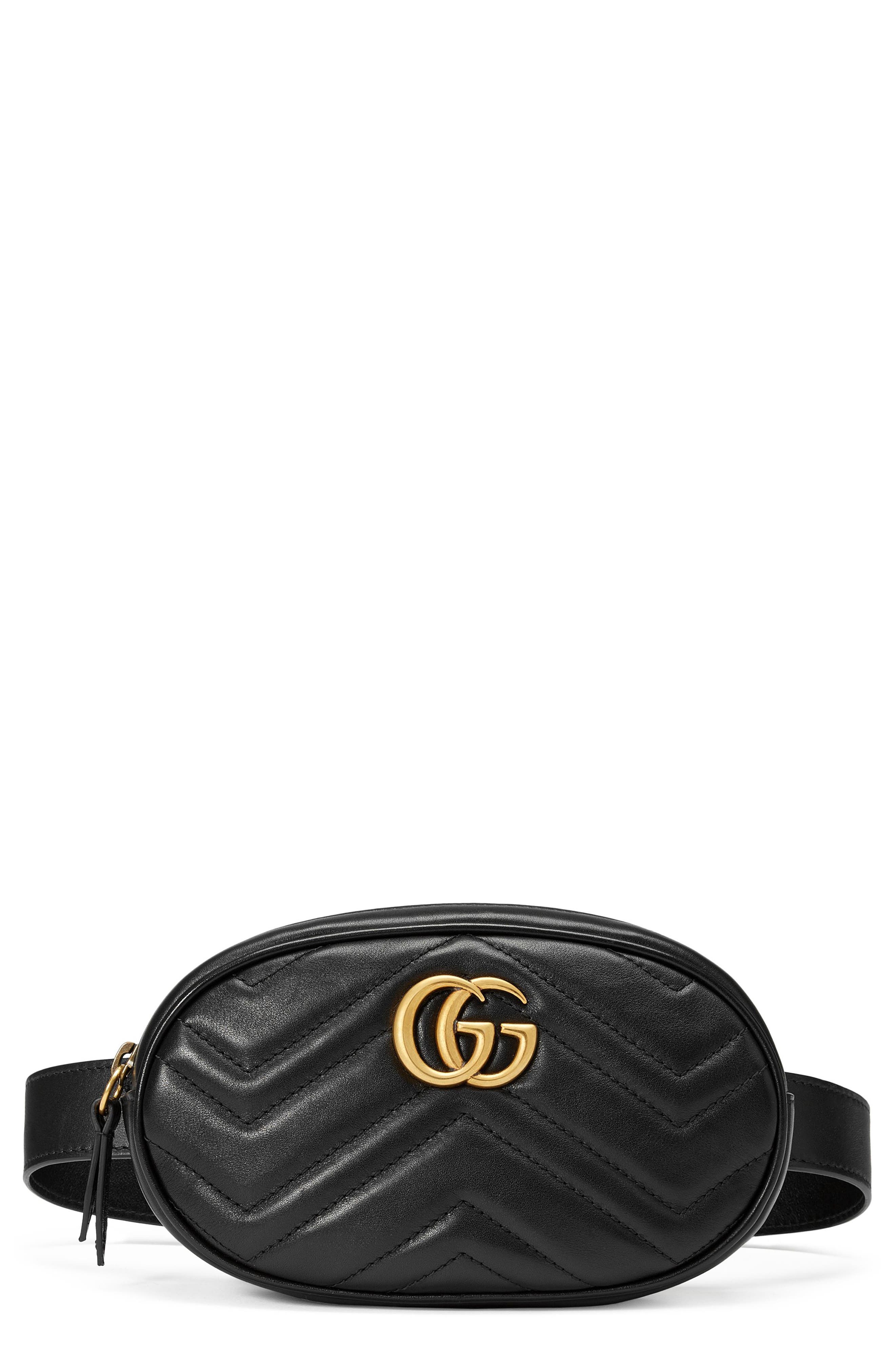 Gucci GG Matelassé Leather Belt Bag, Main, color, 
