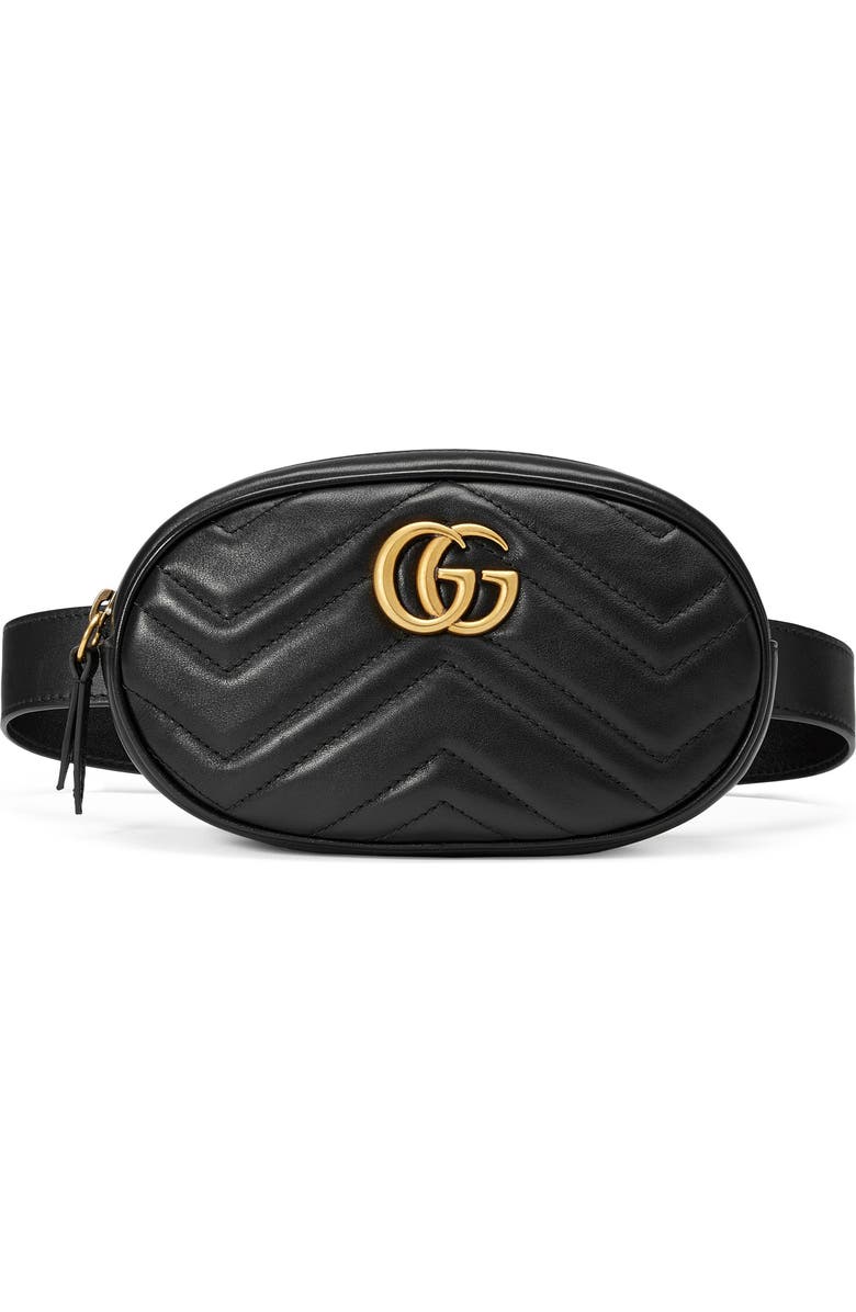 Gucci GG Matelassé Leather Belt Bag, Main, color,