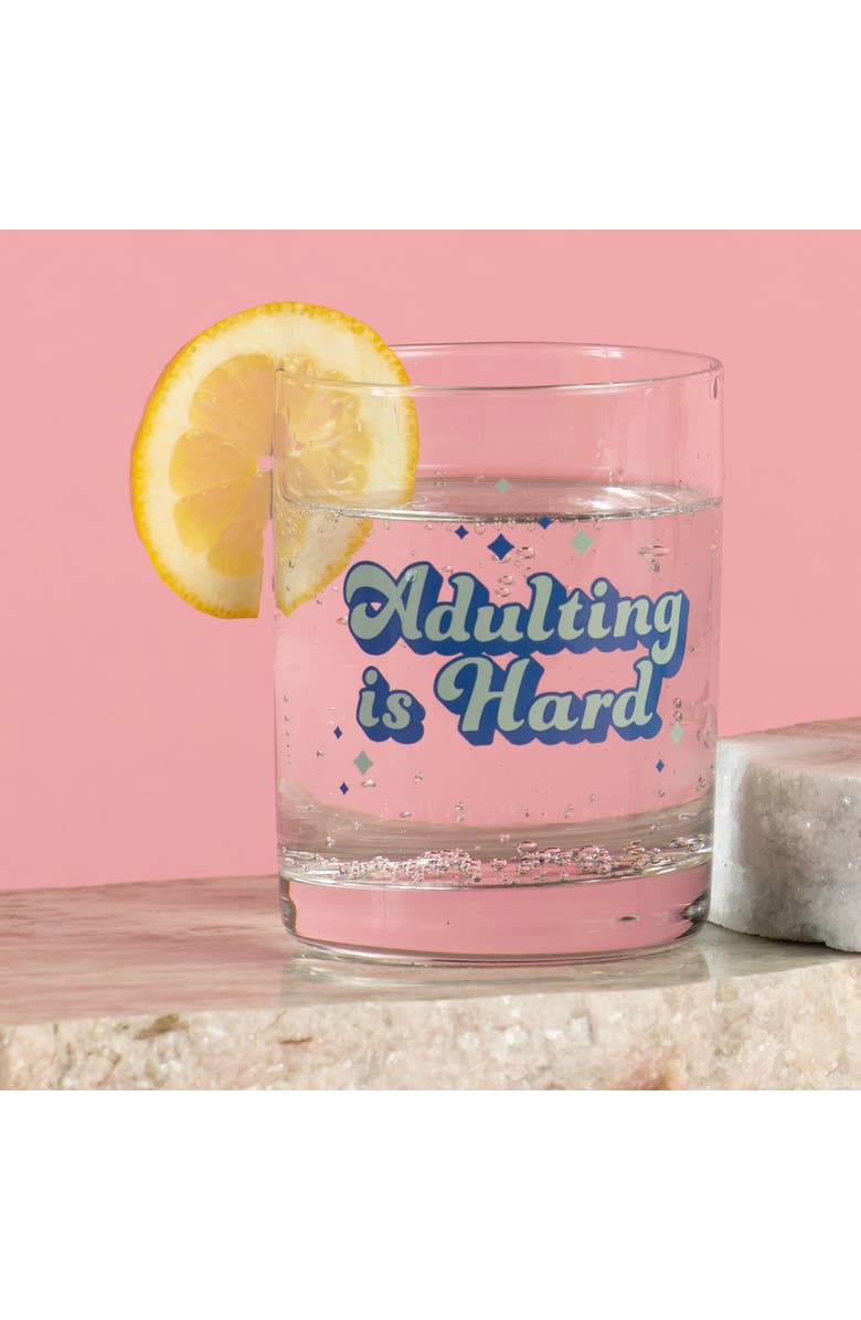Totalee Gift Adulting Is Hard Rocks Glass Clear 18 oz, Alternate, color,