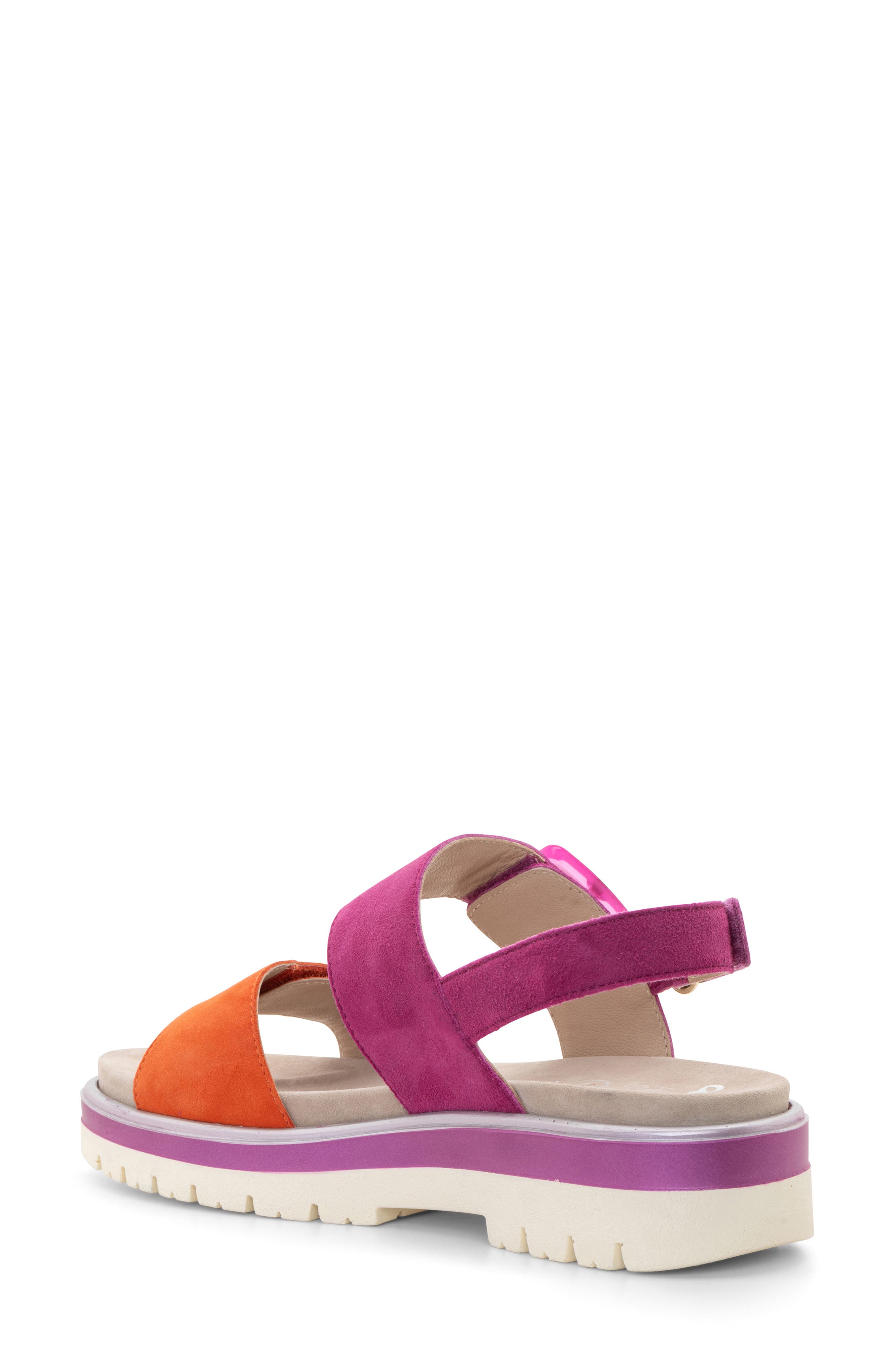 ara Marbella Slide Sandal, Alternate, color, Poppy/ Pink Suede