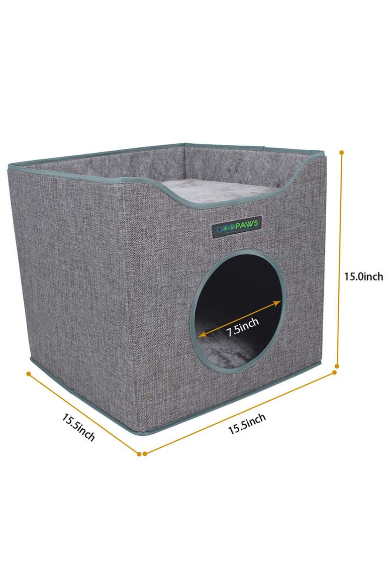 Foldable Cat Condo House, Alternate, color, Gray