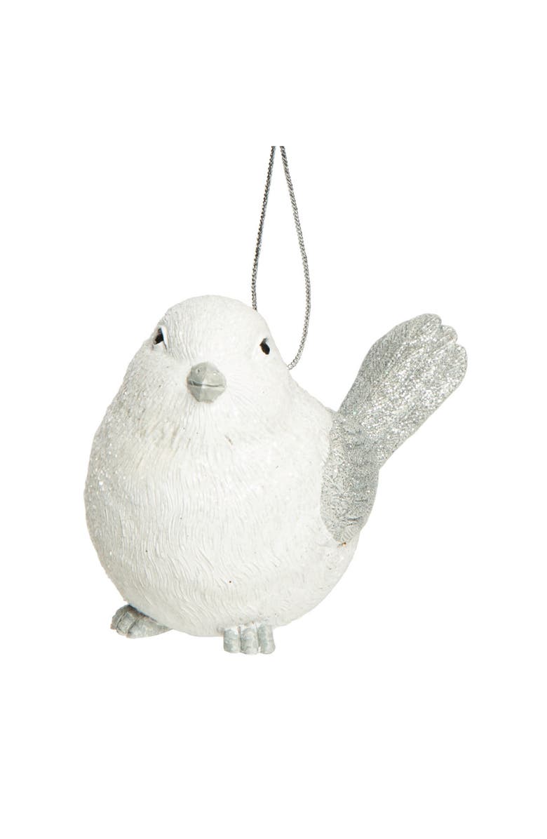 Transpac Resin White Christmas Wing Bird Ornament, Main, color, White
