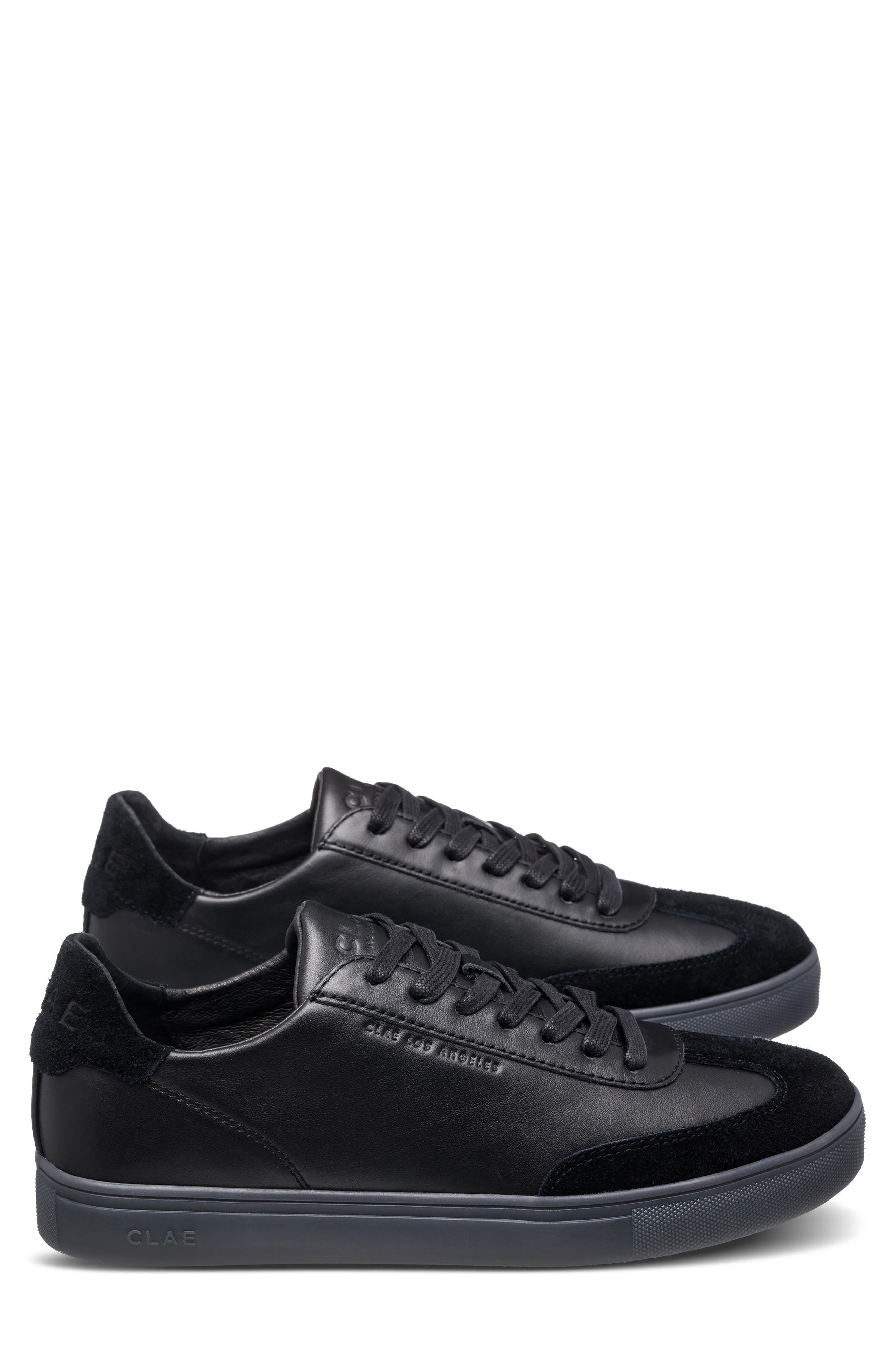CLAE Deane Low Top Leather Sneaker, Alternate, color, Black Leather Clear
