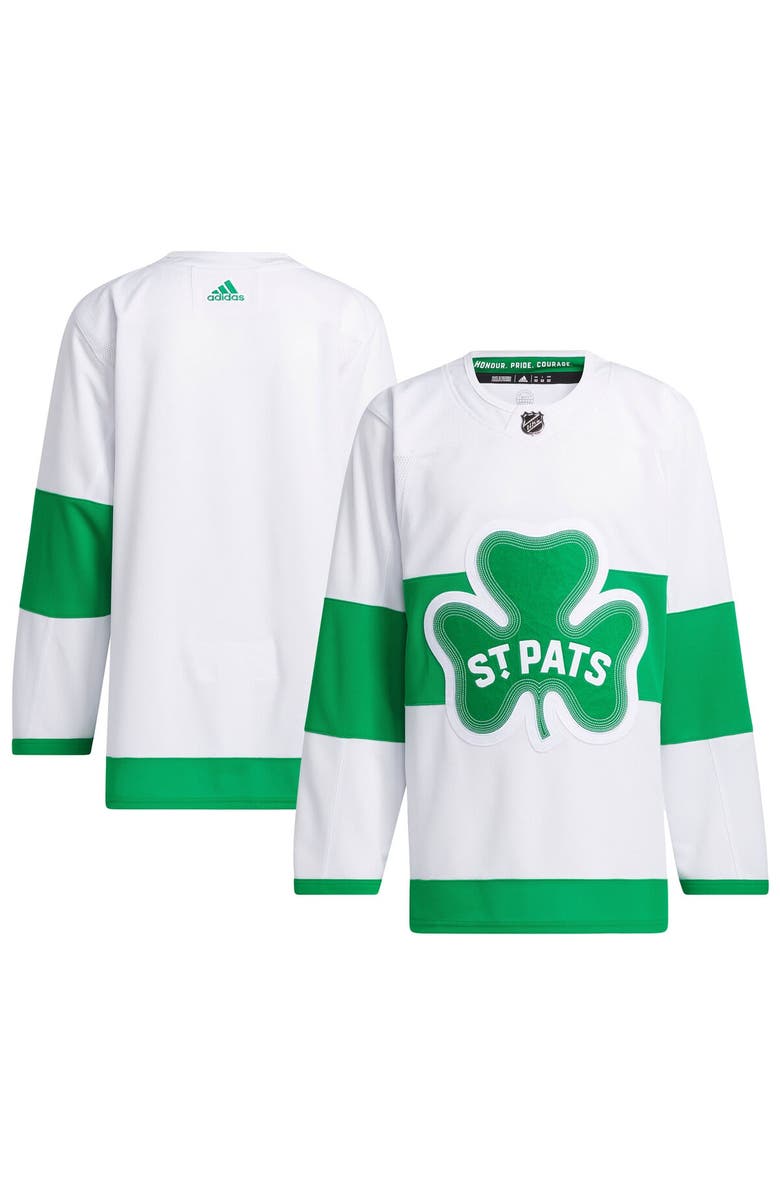 adidas Men's adidas White Toronto Maple Leafs St. Patricks Alternate Primegreen Authentic Jersey, Main, color,
